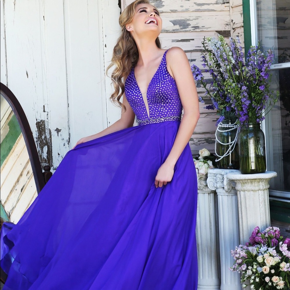 Purple Sherri Hill Prom Dress 32150